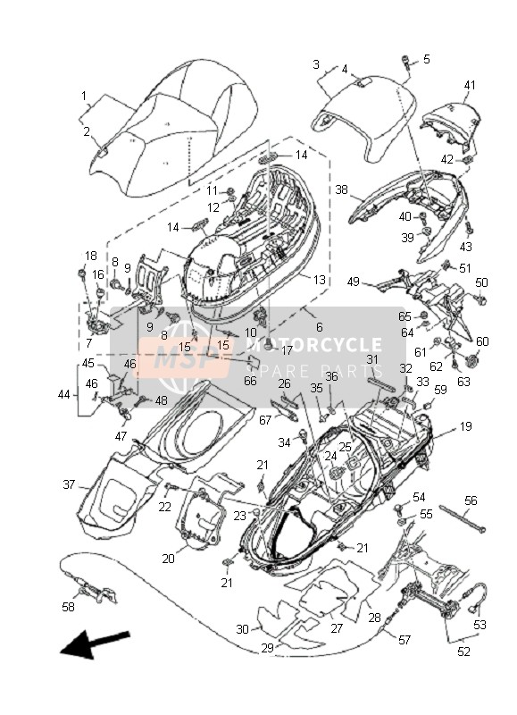 34B2470F2100, Seat Cover Comp., Yamaha, 0